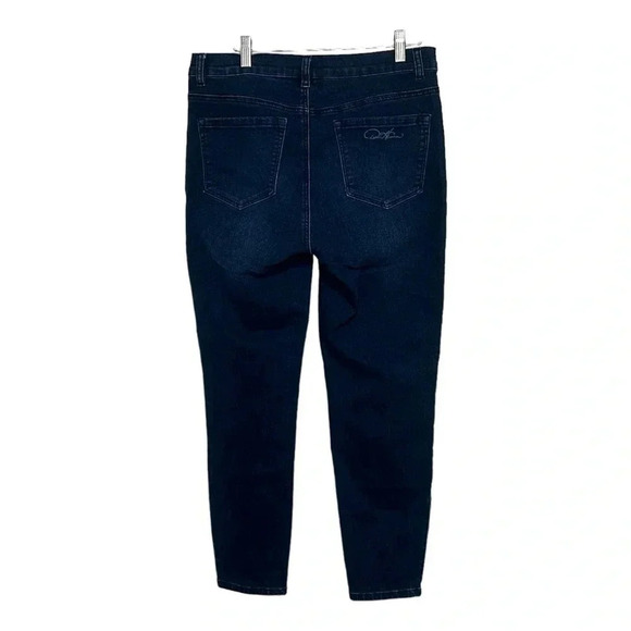 DG2 by Diane Gilman cropped dark blue jeans size 8 slimming stretch - Picture 3 of 6